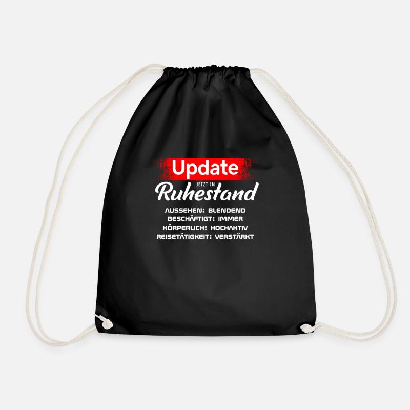 Update, jetzt im Ruhestand Geschenk Rentner Pensio - Turnbeutel - Schwarz