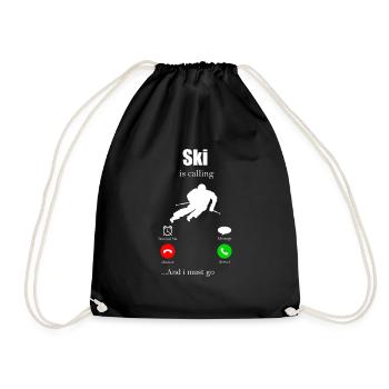 Skifahren - Turnbeutel - Schwarz - Vorne