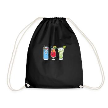 Cocktails Bartender Bar Beach Holiday Drinks - Drawstring Bag - black - Front
