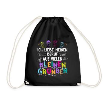 Erzieherin Erzieher Kindergarten Kindergärtnerin - Turnbeutel - Schwarz - Vorne
