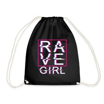 Rave Girl Rave Mädchen - Turnbeutel - Schwarz - Vorne