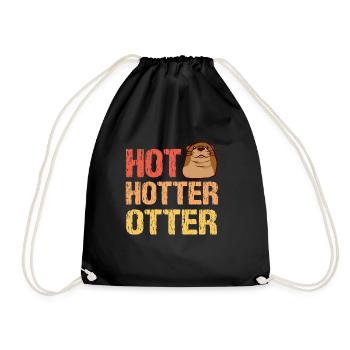 Hot Hotter Otter Lustiger Tierfreund Tierschutz - Turnbeutel - Schwarz - Vorne