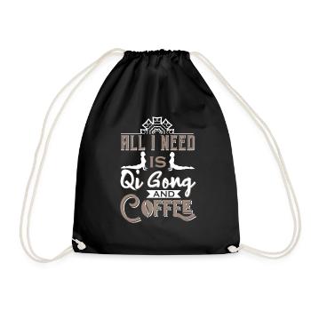 Tout ce que j’ai fait, c’est le qi gong et le café - Sac de sport léger - noir - Devant