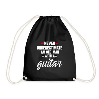 never underestimate an old man with a guitar - Turnbeutel - Schwarz - Vorne