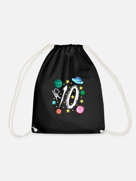 10. Geburtstag 10 Jahre Alt Astronaut Geschenk - Turnbeutel - Schwarz