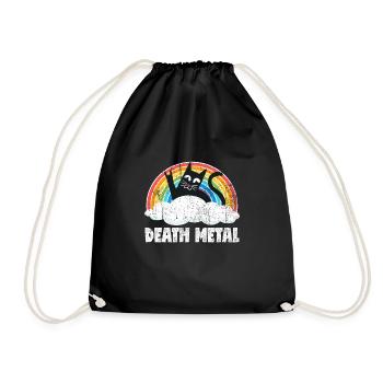 Cat Rainbow Death Metal Sweet - Drawstring Bag - black - Front