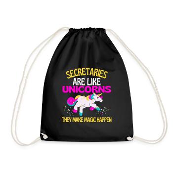 Secrétaires de licorne, Secrétaire magique Licorne - Sac de sport léger - noir - Devant