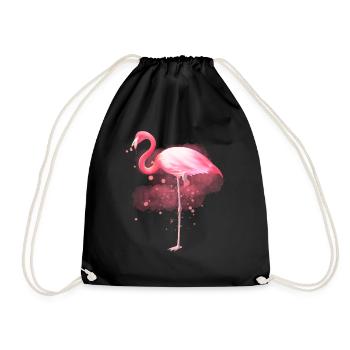 Flamingo Design Watercolor Cute Wild Bird Graphic - Turnbeutel - Schwarz - Vorne