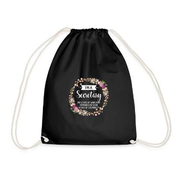 I'm A Secretary My Level Of Sarcasm Depends On - Drawstring Bag - black - Front
