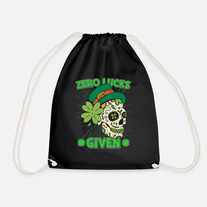 Zero Lucks Given Mardi Gras Skull st patricks day - Turnbeutel - Schwarz