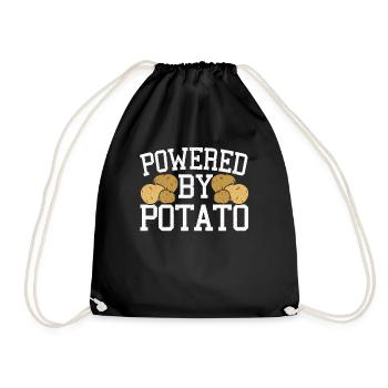 Powered By Potato Kartoffel - Drawstring Bag - black - Front