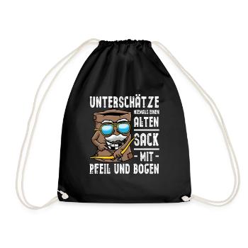 Bogenschießen Bogensport Bogen Schießen - Turnbeutel - Schwarz - Vorne