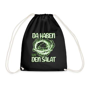 Da haben wir den Salat - Turnbeutel - Schwarz - Vorne