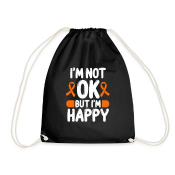 Multiple Sclerosis Awareness okay Orange Ribbon - Turnbeutel - Schwarz - Vorne