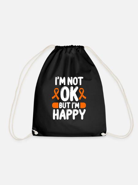 Multiple Sclerosis Awareness okay Orange Ribbon - Turnbeutel - Schwarz