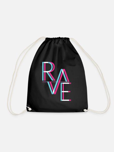 Techno Music Trip Aesthetic Freetekno Rave Party - Sac de sport léger - noir