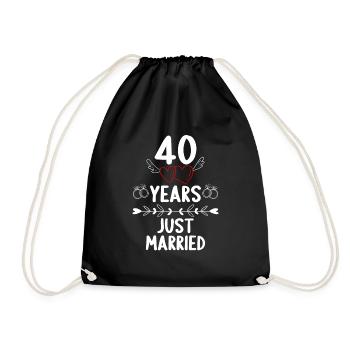 40 ans 40 Yaers just married 40 ans de mariage - Sac de sport léger - noir - Devant