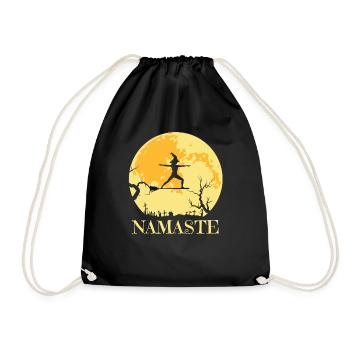 Namaste Witch Besen Joga - Drawstring Bag - black - Front