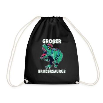 Großer Brudersaurus 2021 Bruder Dino ich werde - Turnbeutel - Schwarz - Vorne