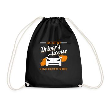 Driving Permit Teen Driver Just Got My Driver's - Drawstring Bag - black - Front