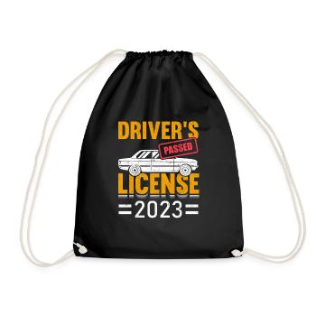 Drivers License 2023 Passed Drivers Permit Teen - Drawstring Bag - black - Front