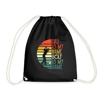 Mens Golf Dad Fathers Day - Drawstring Bag - black - Front
