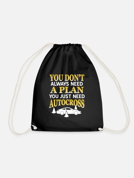 You don't always need a plan, just autocross - Drawstring Bag - black