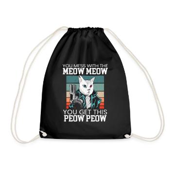 You Mess With The Meow Meow You Get This Peow Peow - Sac de sport léger - noir - Devant
