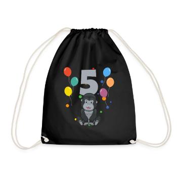 5 anniversaire anniversaire d’enfant 5 ans Gorille - Sac de sport léger - noir - Devant