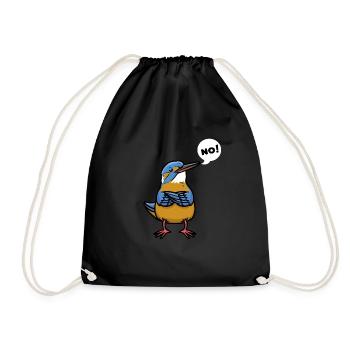 Stubborn Kingfisher - Drawstring Bag - black - Front