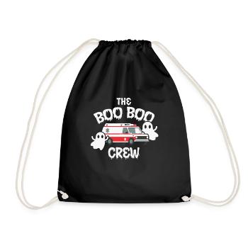 The boo boo crew halloween costumehalloween texthe - Drawstring Bag - black - Front