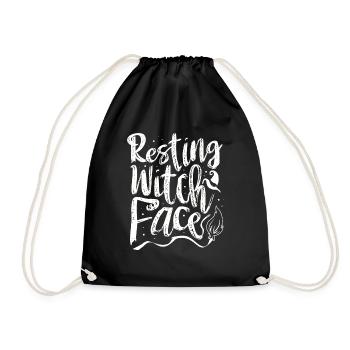 Halloween Lustig Resting witch face - Turnbeutel - Schwarz - Vorne