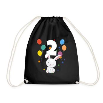 2e anniversaire anniversaire d’enfant 2 ans lapin - Sac de sport léger - noir - Devant