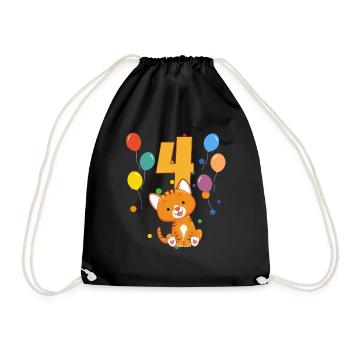 4 anniversaire anniversaire d’enfant 4 ans chat - Sac de sport léger - noir - Devant