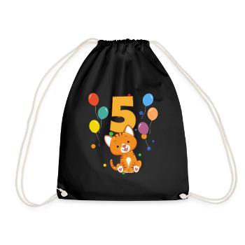 5 anniversaire anniversaire d’enfant 5 ans chat - Sac de sport léger - noir - Devant