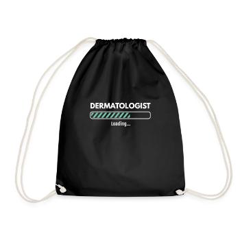 Dermatologist Loading Studying Dermatology - Drawstring Bag - black - Front
