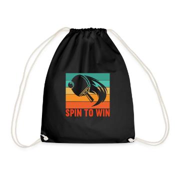 Table Tennis Spin to Win Player Player - Drawstring Bag - black - Front