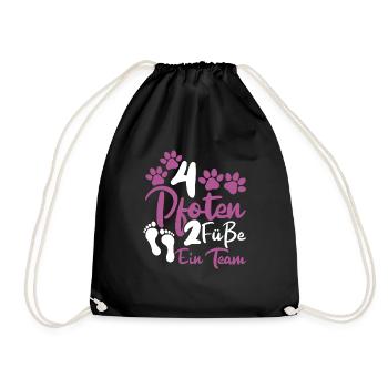 Hundebesitzer Frauchen Hunde Liebe Geschenke - Turnbeutel - Schwarz - Vorne