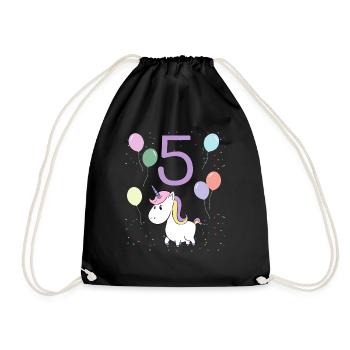 5 anniversaire anniversaire d’enfant 5 ans Licorne - Sac de sport léger - noir - Devant