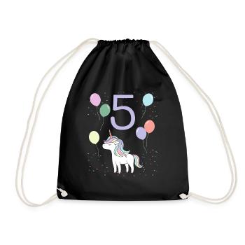5 anniversaire anniversaire d’enfant 5 ans Licorne - Sac de sport léger - noir - Devant