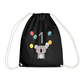 1er anniversaire anniversaire d’enfant 1 ans Koala - Sac de sport léger - noir - Devant