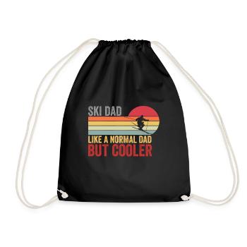 Ski Dad Retro Vintage - Drawstring Bag - black - Front