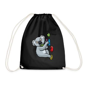 Boulderers Bouldering Koala Climbing Climbing Wall - Drawstring Bag - black - Front