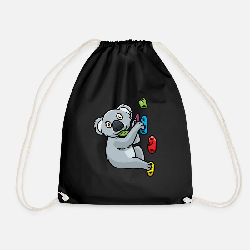 Boulderer Bouldern Koala Klettern Kletterwand - Turnbeutel - Schwarz