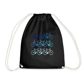 Fahrrad Bunte Fahrräder Geschenk blau - Turnbeutel - Schwarz - Vorne