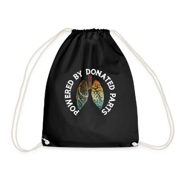 Powered by Donated Parts Organ Donation - Drawstring Bag - black - Front