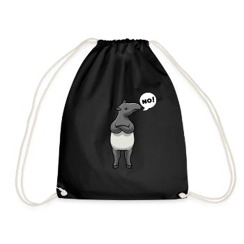Stubborn tapir - Drawstring Bag - black - Front