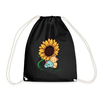 Sunflower Cat Kitten You My Sunshine - Turnbeutel - Schwarz - Vorne