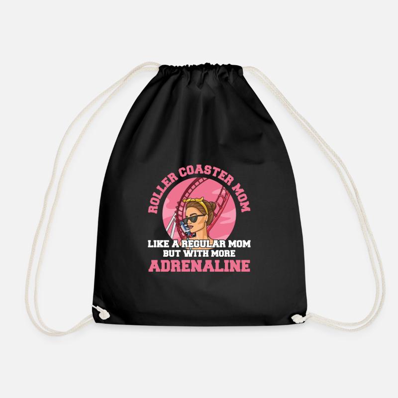 Achterbahn Design für deine Achterbahn Fan Mama - Turnbeutel - Schwarz