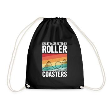 Roller coaster saying for an amusement park expert - Drawstring Bag - black - Front